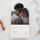 Elegantes Minimalistisches Skript-Foto-Siegel und  All In One Einladung