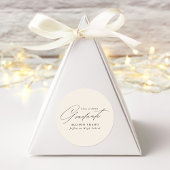 Elegantes Minimalistisches Skript Ivory Abschluss Runder Aufkleber