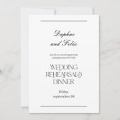 Elegantes Minimalistisches Skript-Probedinner Einladung (Vorderseite)