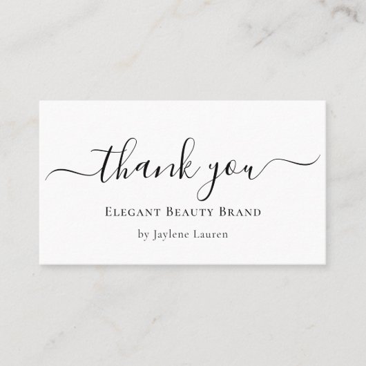 Elegantes Minimalistisches Skript Vielen Dank Visitenkarte (Vorderseite)