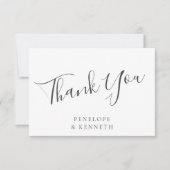 Elegantes Minimalistisches Skript Weißes Brauchtum Dankeskarte (Vorderseite)