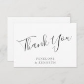 Elegantes Minimalistisches Skript Weißes Brauchtum Dankeskarte (Vorne/Hinten)