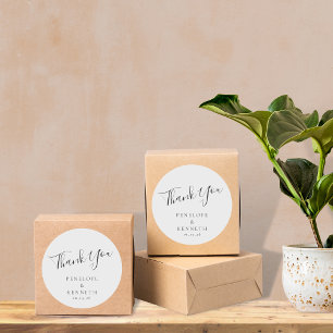 Elegantes Minimalistisches Skript Weißes Brauchtum Runder Aufkleber