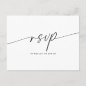 Elegantes Minimalistisches SkriptWedding RSVP Postkarte (Vorderseite)