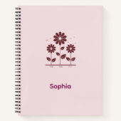 Elegantes Minimalistisches Spiral Journal mit Blum Notizblock (Vorderseite)