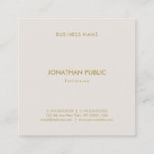 Elegantes Minimalistisches Square Template Moderne Quadratische Visitenkarte (Rückseite)