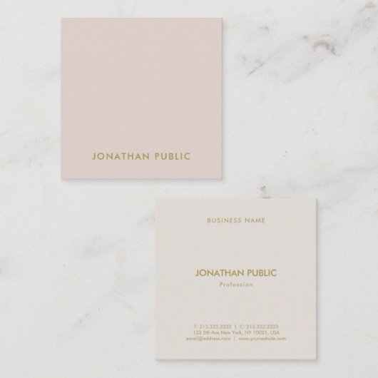Elegantes Minimalistisches Square Template Moderne Quadratische Visitenkarte (Vorne/Hinten)
