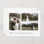 Elegantes Minimalistisches stilvolles Hochzeitsfes Postkarte (Vorne/Hinten)