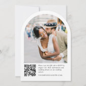 Elegantes Minimalistisches Stylish Wedding QR Code Einladung (Rückseite)