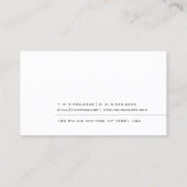 Elegantes Minimalistisches Template Beruflich mode Visitenkarte (Rückseite)
