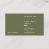 Elegantes Minimalistisches Template Luxuriöses Ber Visitenkarte (Rückseite)