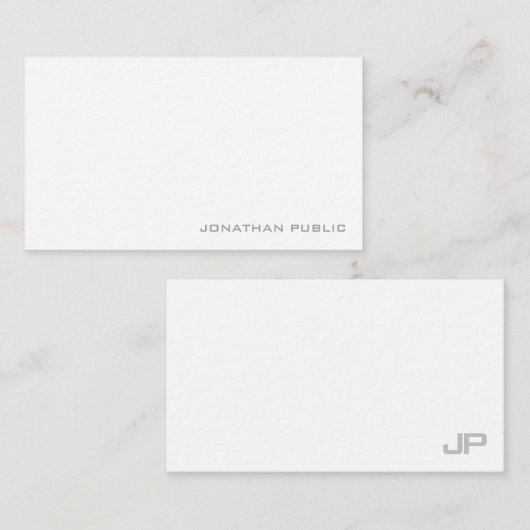 Elegantes Minimalistisches Template Monogramm einf Mitteilungskarte (Vorne/Hinten)