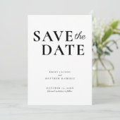 Elegantes Minimalistisches traditionelles Skript S Save The Date (Stehend Vorderseite)