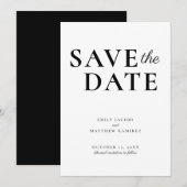 Elegantes Minimalistisches traditionelles Skript S Save The Date (Vorne/Hinten)