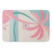Elegantes Minimalistisches tropisches rosa aquamar Badematte (Vorderseite)