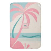 Elegantes Minimalistisches tropisches rosa aquamar Badematte (Vorderseite Vertikal)