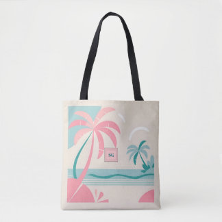Elegantes Minimalistisches tropisches rosa aquamar Tasche