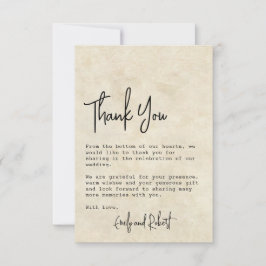 Elegantes Minimalistisches Typografie-Foto Hochzei Dankeskarte