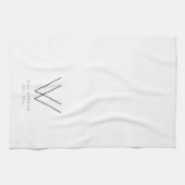 Elegantes Minimalistisches Typografy Monogram Geschirrtuch (Horizontal)