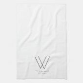 Elegantes Minimalistisches Typografy Monogram Geschirrtuch (Vertikal)