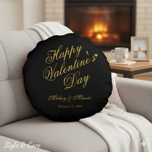 Elegantes minimalistisches Valentinstag-Liebesmoti Rundes Kissen