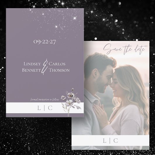 Elegantes minimalistisches verblichenes Foto Calig Save The Date