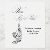 Elegantes Minimalistisches Vino Before Vows Brautp Weinetikett (Einzelnes Label)