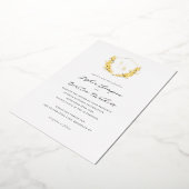 Elegantes Minimalistisches Wappen Monogramm Hochze Folieneinladung (Gedreht)