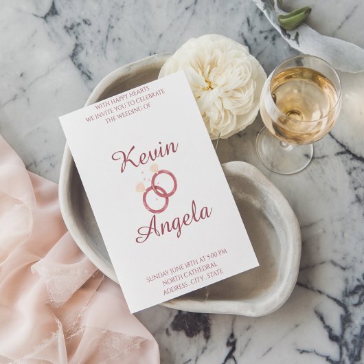 Elegantes Minimalistisches Weeding Einladung