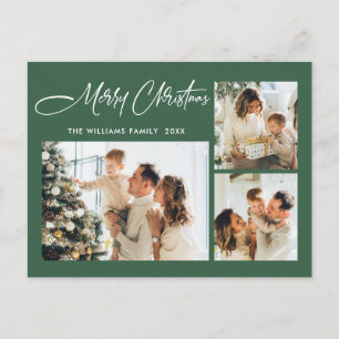 Elegantes Minimalistisches Weihnachten 3 Foto Gruß Postkarte