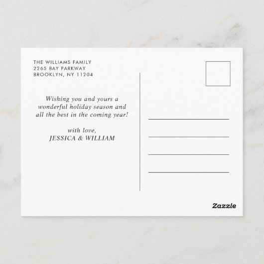 Elegantes Minimalistisches Weihnachten 3 Foto Gruß Postkarte (Rückseite)