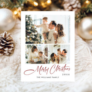 Elegantes Minimalistisches Weihnachten 3 Foto Gruß Postkarte