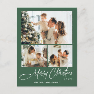 Elegantes Minimalistisches Weihnachten 3 Foto Gruß Postkarte