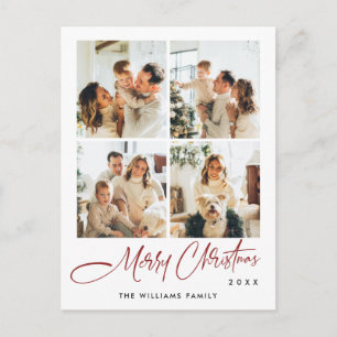 Elegantes Minimalistisches Weihnachten 4 Foto Gruß Postkarte