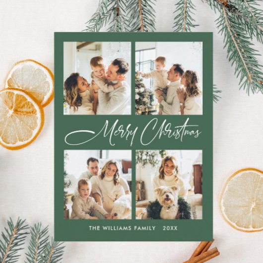 Elegantes Minimalistisches Weihnachten 4 Foto Gruß Postkarte