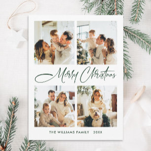 Elegantes Minimalistisches Weihnachten 4 Foto Gruß Postkarte