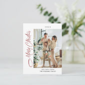 Elegantes Minimalistisches Weihnachten Ein Foto Gr Postkarte (Stehend Vorderseite)