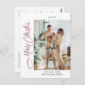 Elegantes Minimalistisches Weihnachten Ein Foto Gr Postkarte (Vorne/Hinten)