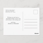 Elegantes Minimalistisches Weihnachten Ein Foto Gr Postkarte (Rückseite)