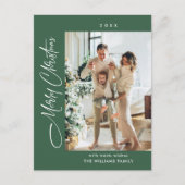 Elegantes Minimalistisches Weihnachten Ein Foto Gr Postkarte (Vorderseite)