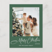 Elegantes Minimalistisches Weihnachten Ein Foto Gr Postkarte (Vorderseite)