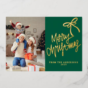 Elegantes minimalistisches Weihnachten Modernes Folien Feiertagskarte