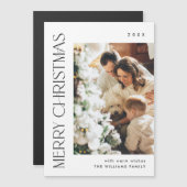 Elegantes Minimalistisches Weihnachts-FOTO Magnetk Magnetkarte (Vorne/Hinten)