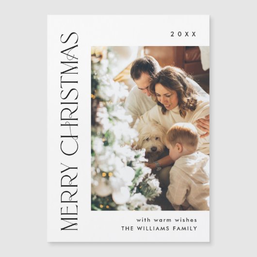 Elegantes Minimalistisches Weihnachts-FOTO Magnetk Magnetkarte (Vorderseite)