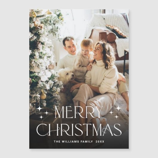 Elegantes Minimalistisches Weihnachts-FOTO Magnetk Magnetkarte (Vorderseite)