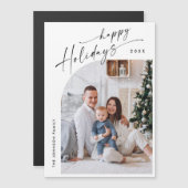 Elegantes Minimalistisches Weihnachts-FOTO Magnetk Magnetkarte (Vorne/Hinten)