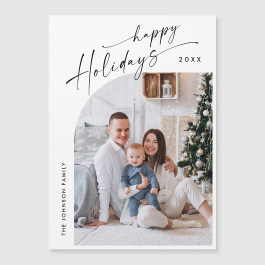 Elegantes Minimalistisches Weihnachts-FOTO Magnetk Magnetkarte (Vorderseite)