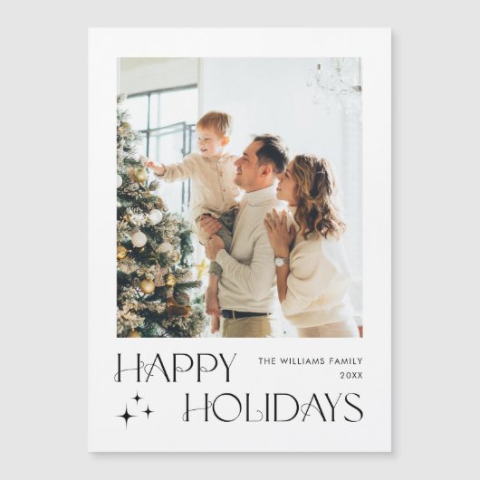 Elegantes Minimalistisches Weihnachts-FOTO Magnetk Magnetkarte (Vorderseite)