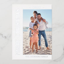 Elegantes Minimalistisches Weihnachts-Foto Silver