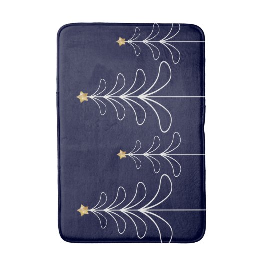 Elegantes minimalistisches Weihnachtsbaumdesign bl Badematte (Vorderseite Vertikal)